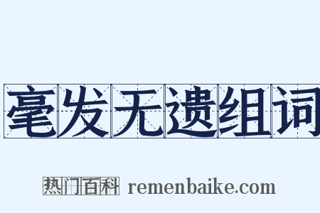 毫发无遗组词是什么意思的图片